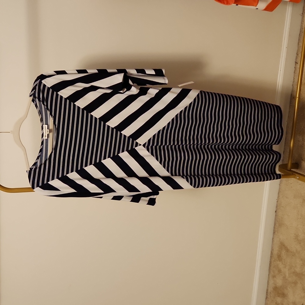 NWT Versona navy and white dress, size XL